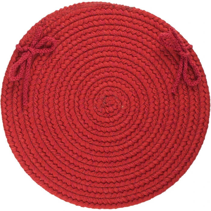 Rhody Solid Wool Scarlet S120 15 in. X 15 in. Chair Pad Set-of-4 Rug