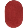 Rhody Solid Wool Scarlet S120 3 ft. X 5 ft. Oval Braided Rug