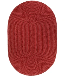 Rhody Solid Wool Scarlet S120 3 ft. X 5 ft. Oval Braided Rug
