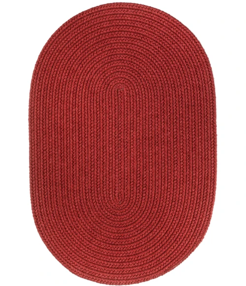 Rhody Solid Wool Scarlet S120 7 ft. X 9 ft. Oval Rug