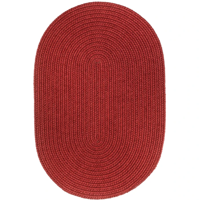 Rhody Solid Wool Scarlet S120 2 ft. X 3 ft. Oval Rug