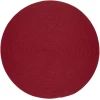 Rhody Solid Wool Scarlet S120 4 ft. X 4 ft. Round Braided Rug