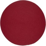Rhody Solid Wool Scarlet S120 8 ft. X 8 ft. Round Braided Rug