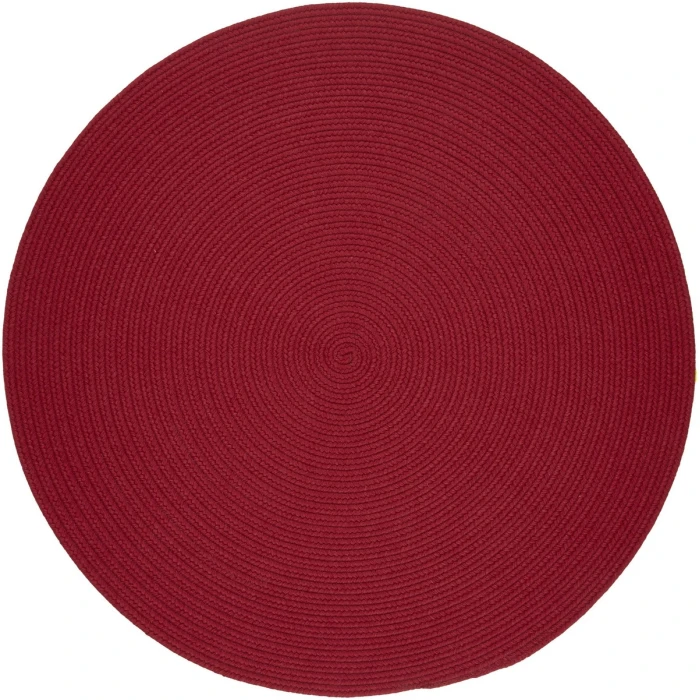 Rhody Solid Wool Scarlet S120 4 ft. X 4 ft. Round Rug