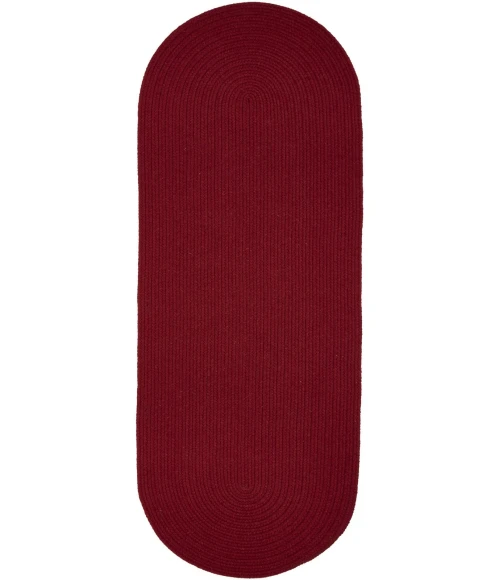 Rhody Solid Wool Scarlet S120 2 ft. X 4 ft. Oval Runner Rug