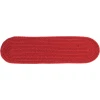 Rhody Solid Wool Scarlet S120 8 in. X 28 in. Stair Tread Set-of-13 Braided Rug