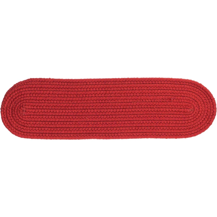 Rhody Solid Wool Scarlet S120 8 in. X 28 in. Stair Tread Rug