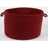 Rhody Solid Wool Barn Red S121 18 in. X 12 in. Basket Braided Rug
