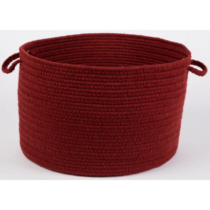 Rhody Solid Wool Barn Red S121 18 in. X 12 in. Basket Rug