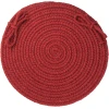 Rhody Solid Wool Barn Red S121 15 in. X 15 in. Chair Pad Braided Rug