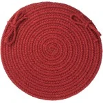 Rhody Solid Wool Barn Red S121 15 in. X 15 in. Chair Pad Set-of-4 Braided Rug