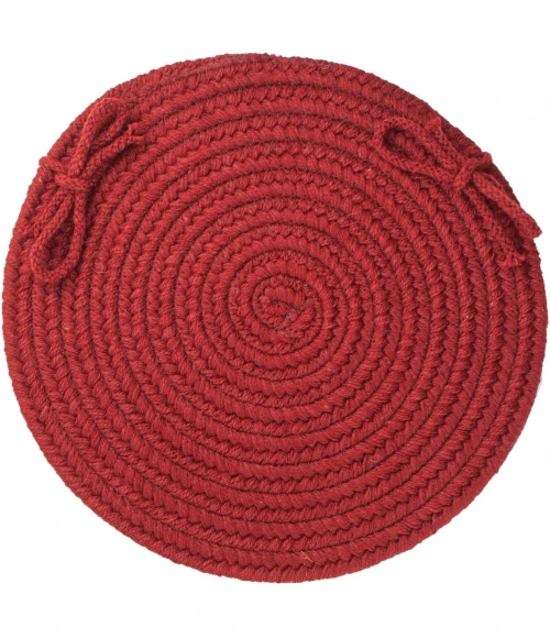 Rhody Solid Wool Barn Red S121 15 in. X 15 in. Chair Pad Rug