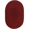 Rhody Solid Wool Barn Red S121 3 ft. X 5 ft. Oval Braided Rug
