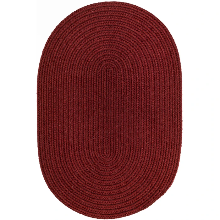 Rhody Solid Wool Barn Red S121 4 ft. X 6 ft. Oval Rug