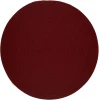 Rhody Solid Wool Barn Red S121 4 ft. X 4 ft. Round Braided Rug