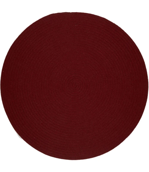 Rhody Solid Wool Barn Red S121 6 ft. X 6 ft. Round Rug