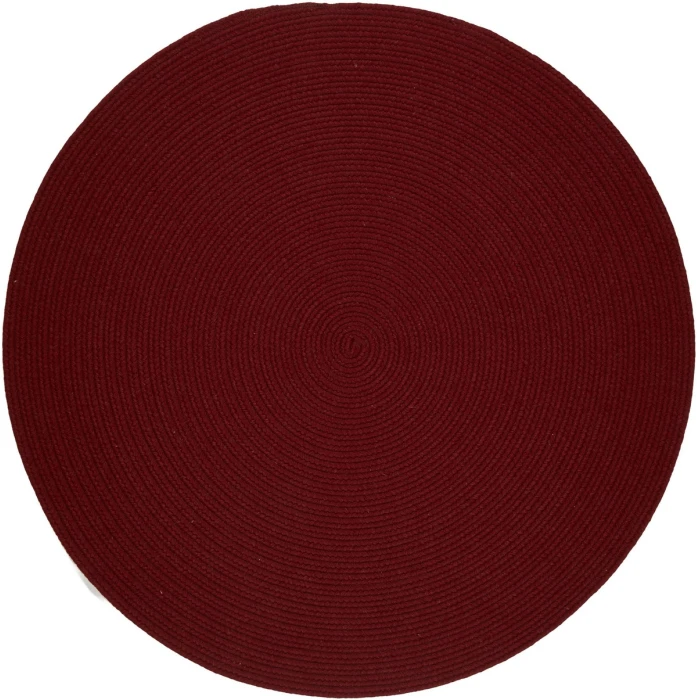 Rhody Solid Wool Barn Red S121 8 ft. X 8 ft. Round Rug
