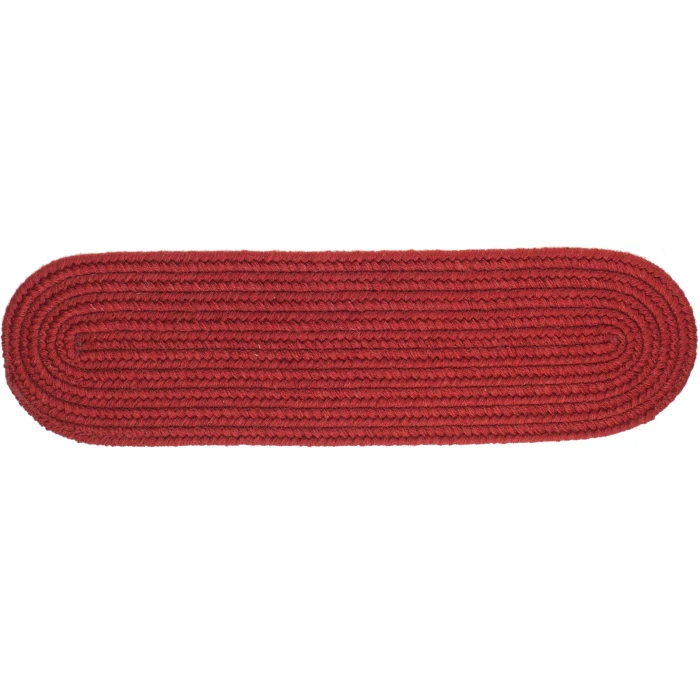 Rhody Solid Wool Barn Red S121 8 in. X 28 in. Stair Tread Rug
