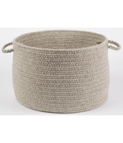 Rhody Solid Wool Lt. Gray S123 18 in. X 12 in. Basket Braided Rug