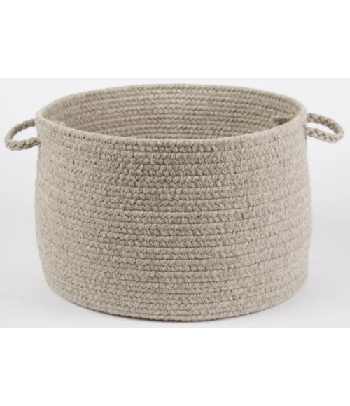 Rhody Solid Wool Lt. Gray S123 18 in. X 12 in. Basket Rug