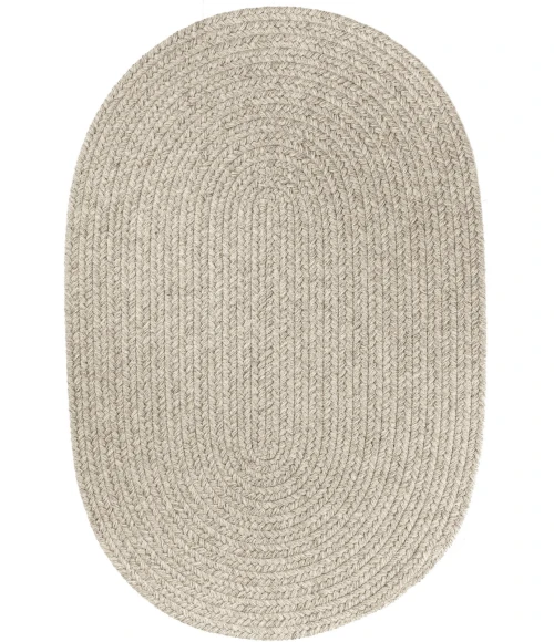 Rhody Solid Wool Lt. Gray S123 3 ft. X 5 ft. Oval Rug