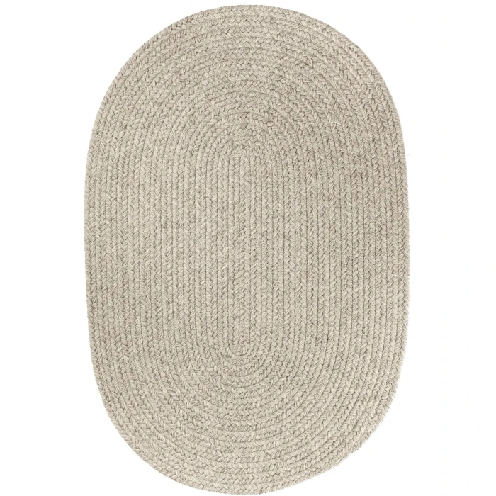 Rhody Solid Wool Lt. Gray S123 7 ft. X 9 ft. Oval Rug