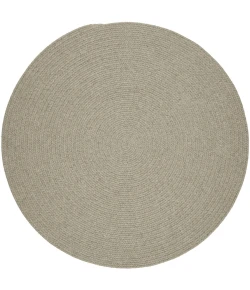 Rhody Solid Wool Lt. Gray S123 6 ft. X 6 ft. Round Braided Rug