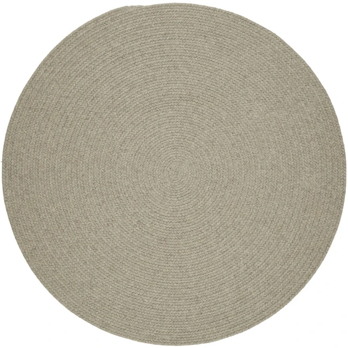 Rhody Solid Wool Lt. Gray S123 4 ft. X 4 ft. Round Rug
