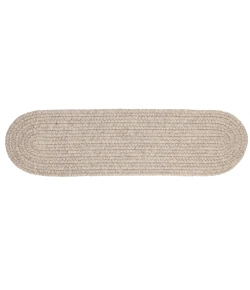 Rhody Solid Wool Lt. Gray S123 8 in. X 28 in. Stair Tread Set-of-13 Braided Rug