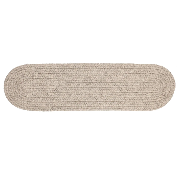 Rhody Solid Wool Lt. Gray S123 8 in. X 28 in. Stair Tread Set-of-13 Rug