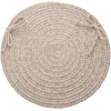 Rhody Solid Wool Lt. Gray S123 15 in. X 15 in. Chair Pad Braided Rug