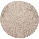 Rhody Solid Wool Lt. Gray S123 15 in. X 15 in. Chair Pad Set-of-4 Braided Rug