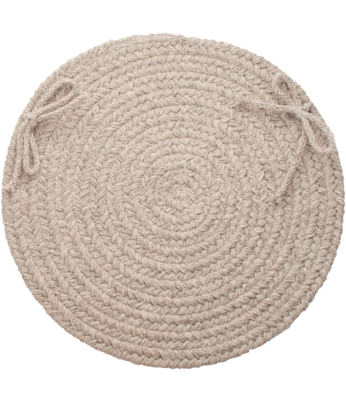 Rhody Solid Wool Lt. Gray S123 15 in. X 15 in. Chair Pad Rug