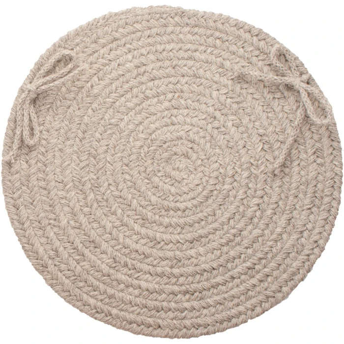 Rhody Solid Wool Lt. Gray S123 15 in. X 15 in. Chair Pad Rug