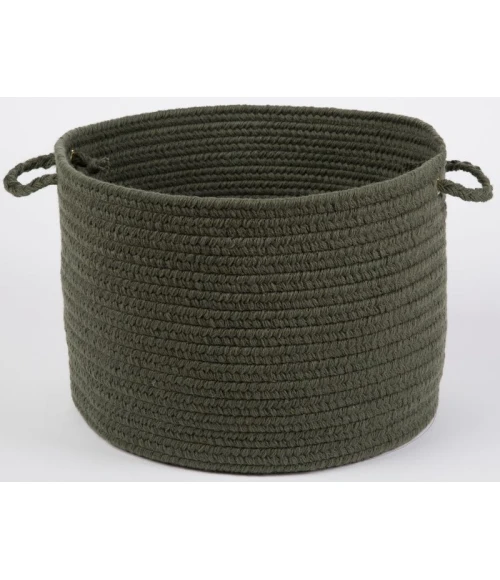 Rhody Solid Wool Dk. Sage S129 18 in. X 12 in. Basket Rug