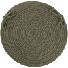 Rhody Solid Wool Dk. Sage S129 15 in. X 15 in. Chair Pad Braided Rug