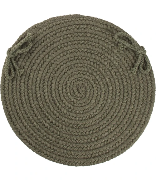 Rhody Solid Wool Dk. Sage S129 15 in. X 15 in. Chair Pad Rug