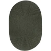 Rhody Solid Wool Dk. Sage S129 3 ft. X 5 ft. Oval Braided Rug