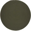 Rhody Solid Wool Dk. Sage S129 4 ft. X 4 ft. Round Braided Rug
