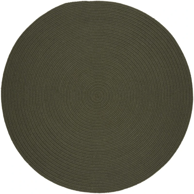 Rhody Solid Wool Dk. Sage S129 8 ft. X 8 ft. Round Rug