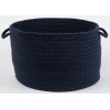 Rhody Solid Wool Navy S156 18 in. X 12 in. Basket Braided Rug