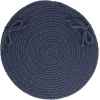 Rhody Solid Wool Navy S156 15 in. X 15 in. Chair Pad Braided Rug