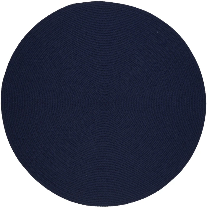 Rhody Solid Wool Navy S156 6 ft. X 6 ft. Round Rug