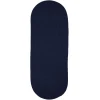 Rhody Solid Wool Navy S156 2 ft. X 4 ft. Oval Runner Braided Rug