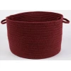 Rhody Solid Wool Red Wine S157 18 in. X 12 in. Basket Braided Rug