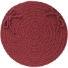 Rhody Solid Wool Red Wine S157 15 in. X 15 in. Chair Pad Braided Rug