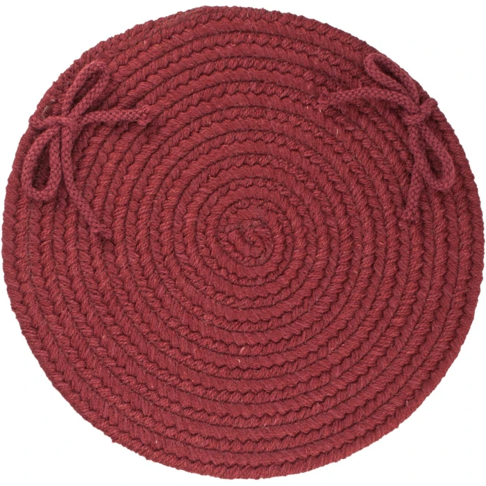 Rhody Solid Wool Red Wine S157 15 in. X 15 in. Chair Pad Set-of-4 Rug