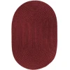 Rhody Solid Wool Red Wine S157 3 ft. X 5 ft. Oval Braided Rug