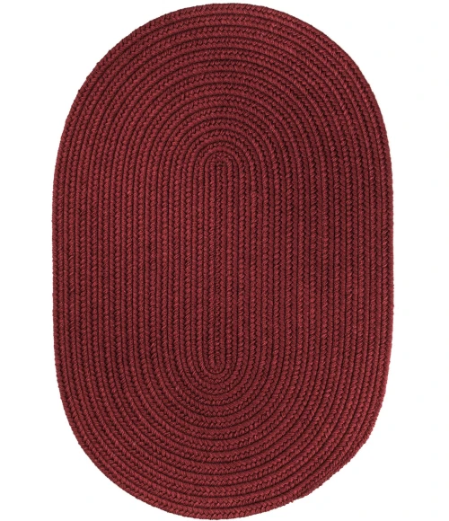 Rhody Solid Wool Red Wine S157 3 ft. X 5 ft. Oval Rug