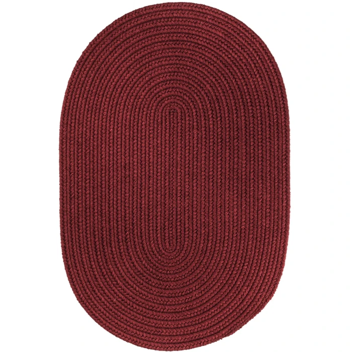 Rhody Solid Wool Red Wine S157 8 ft. X 11 ft. Oval Rug